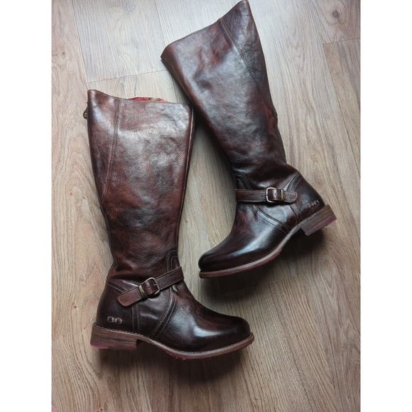 Bed Stu Shoes - Bed Stu Glaye Tall Riding Knee High Boots Rustic Teak